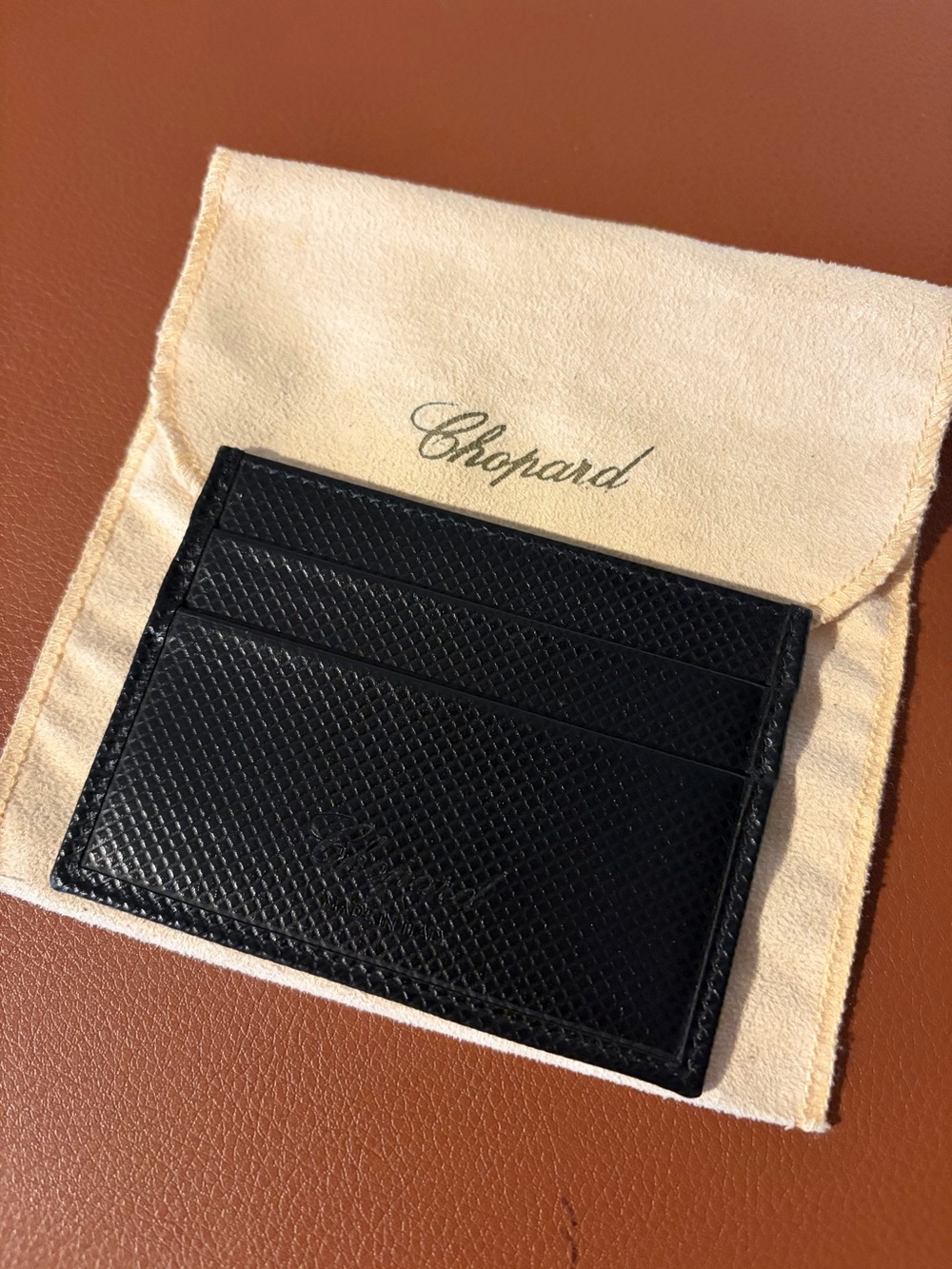 Chopard | Black Textured Leather Card Holder
